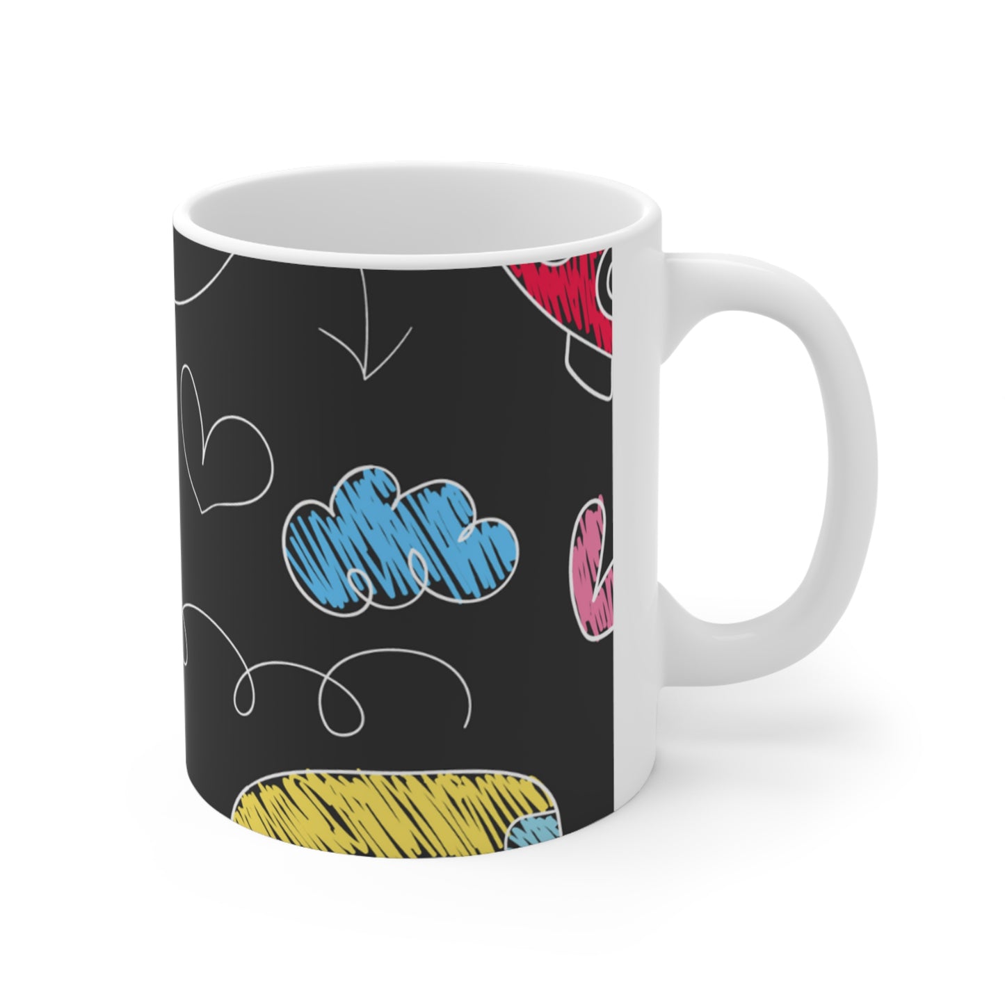 Parque infantil Doodle para niños - Taza de cerámica Inovax de 11 oz