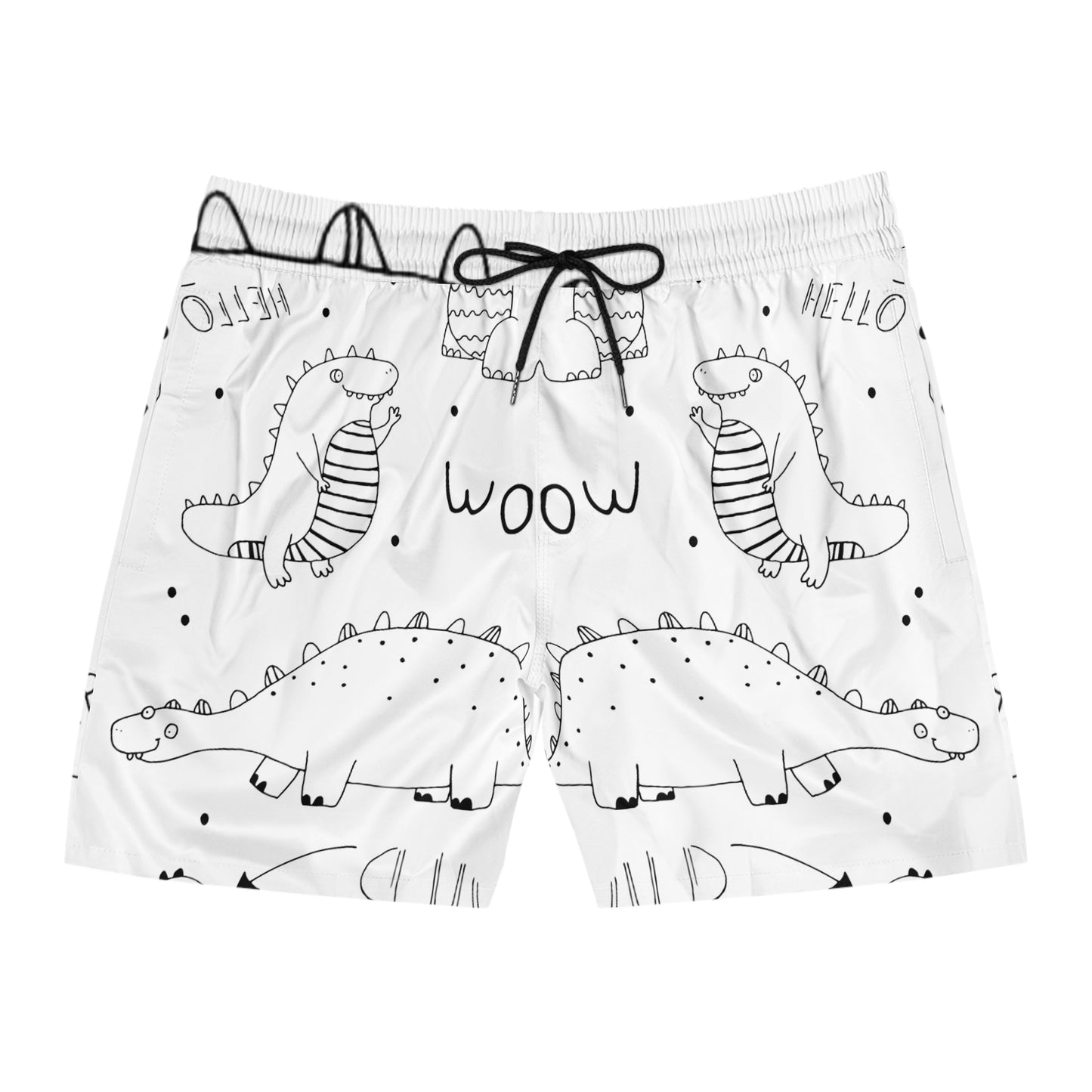 Doodle Dinosours - Short de bain mi-long pour hommes Inovax