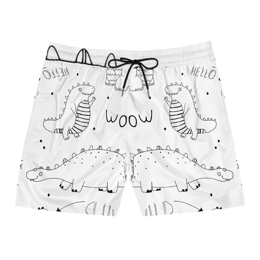 Doodle Dinosours - Short de bain mi-long pour hommes Inovax