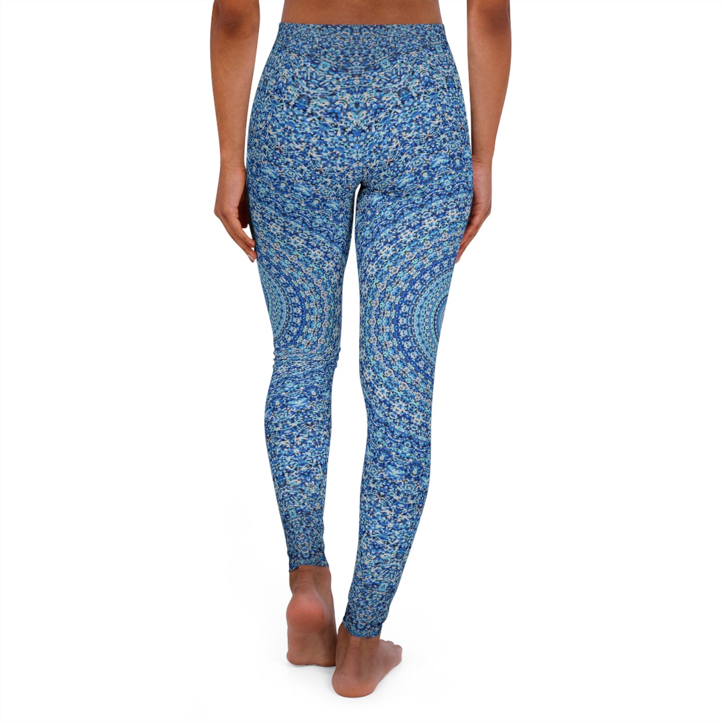 Mandala bleu - Leggings en spandex Inovax pour femmes