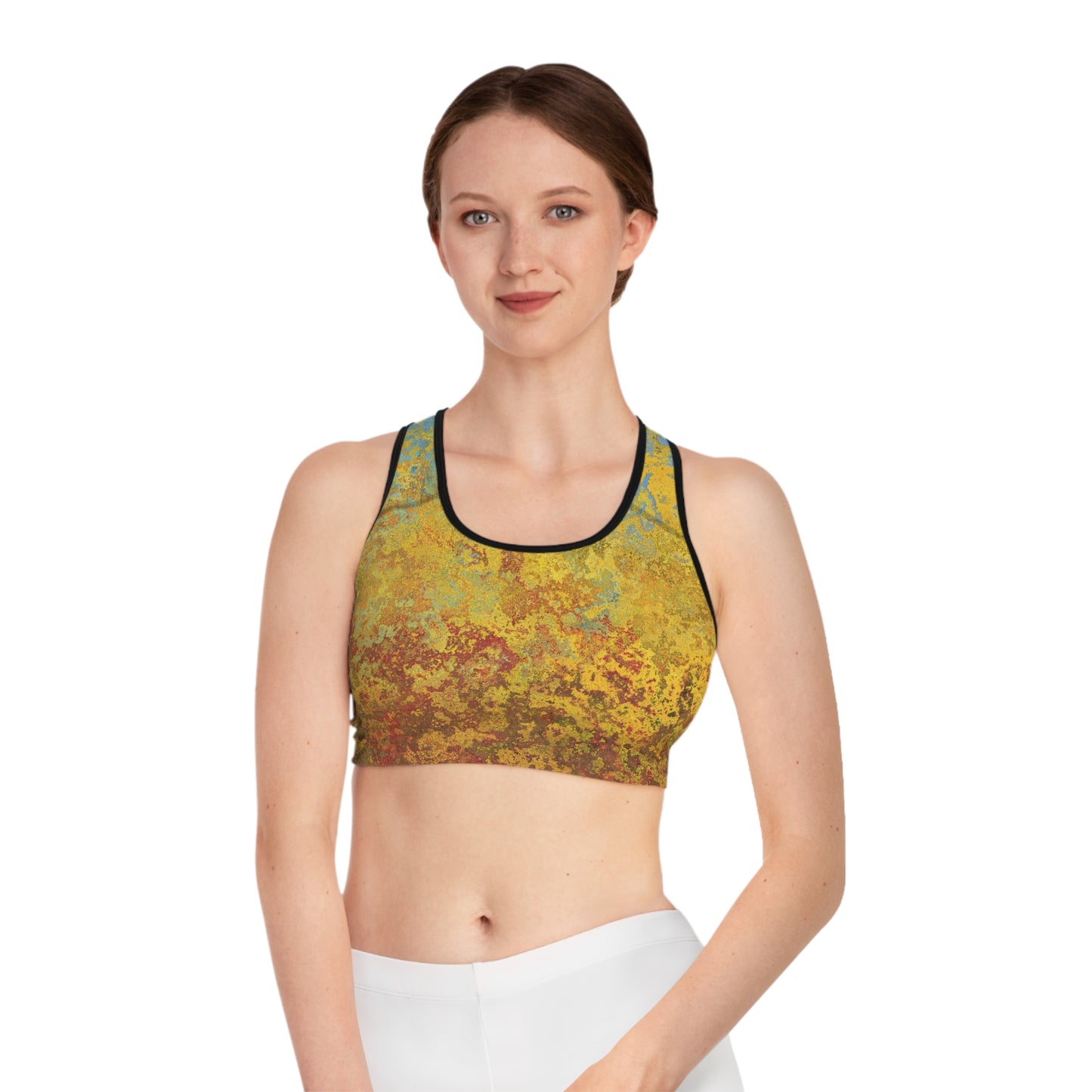 Gold and blue spots - Inovax Sports Bra