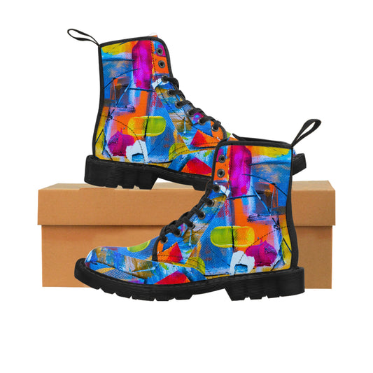 Couleurs carrées - Bottes en toile pour femme Inovax