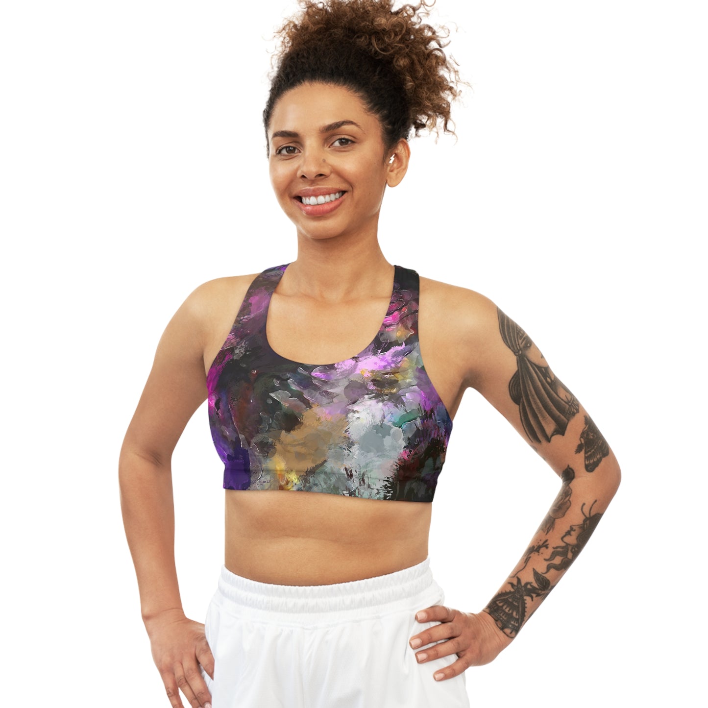 Purple Painting - Inovax Seamless Sports Bra