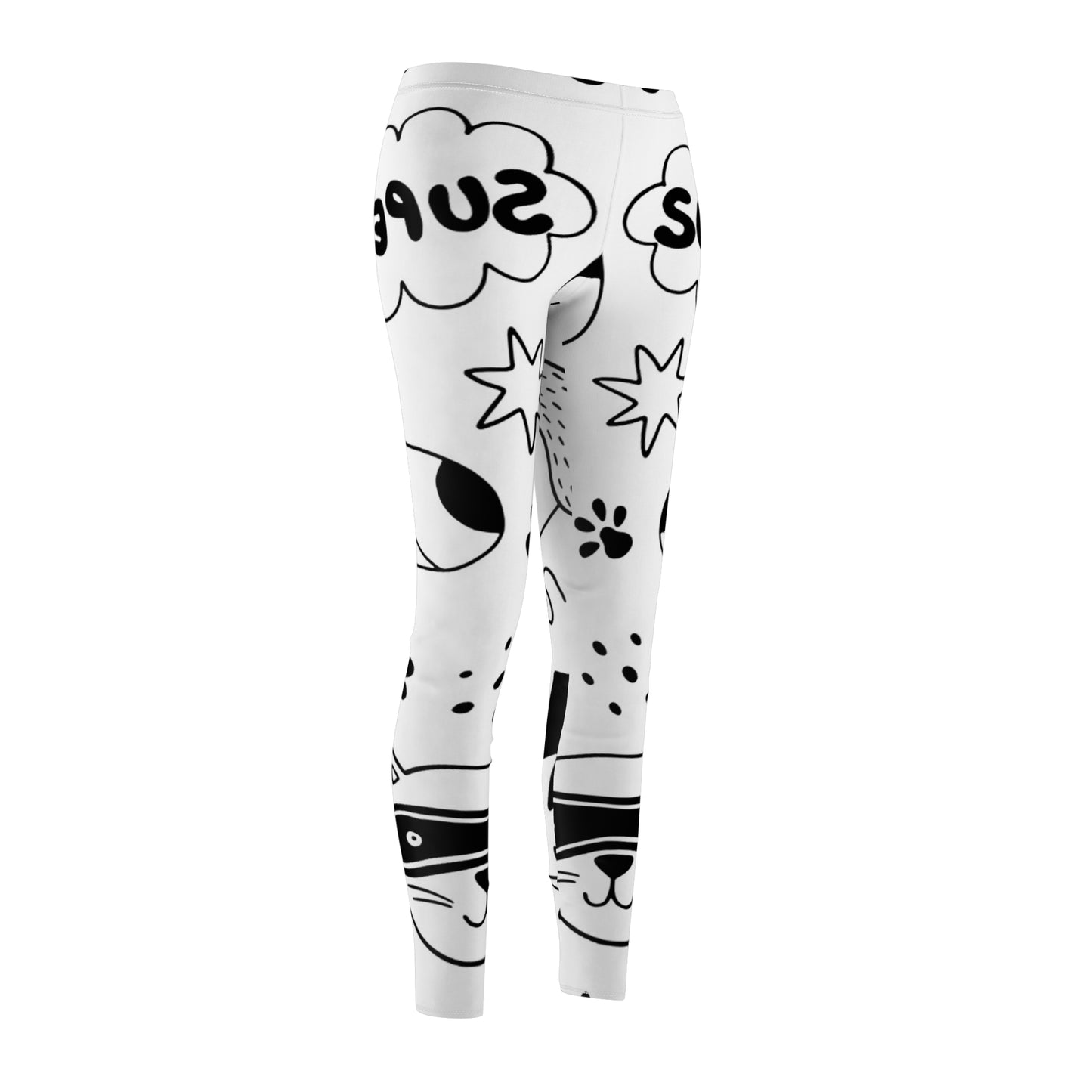 Doodle Dogs & Cats - Inovax Women's cut & sew Casual Leggings