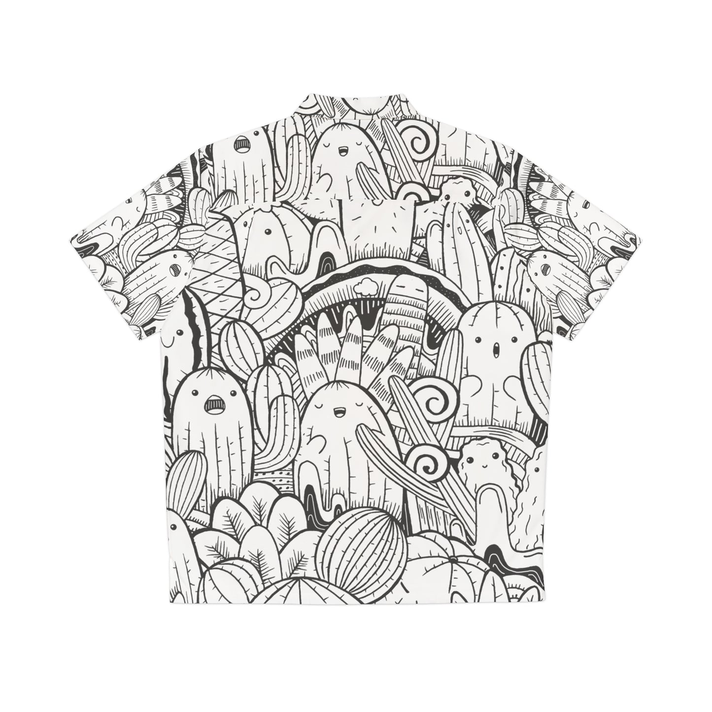 Doodle Cactus - Chemise hawaïenne pour hommes Inovax