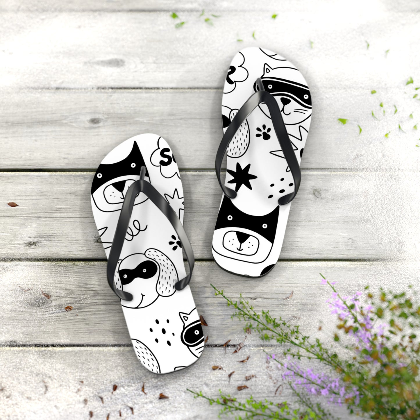 Doodle Dogs & Cats - Inovax Flip Flops