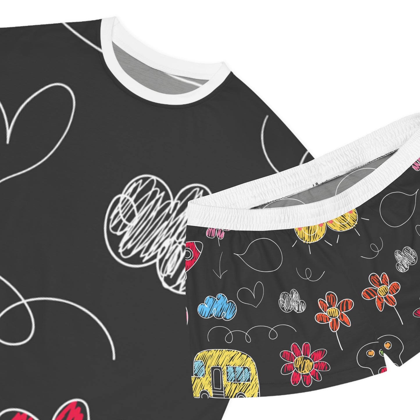 Kids Doodle Playground - Conjunto de pijama corto para mujer Inovax