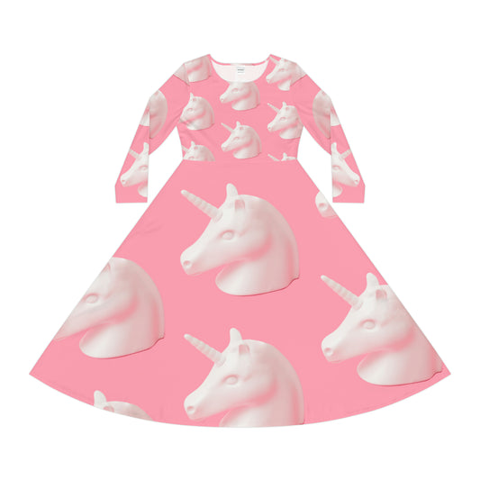 Unicornio - Vestido de baile de manga larga para mujer Inovax