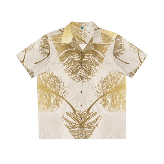 Plumas Doradas - Camisa hawaiana para hombre Inovax