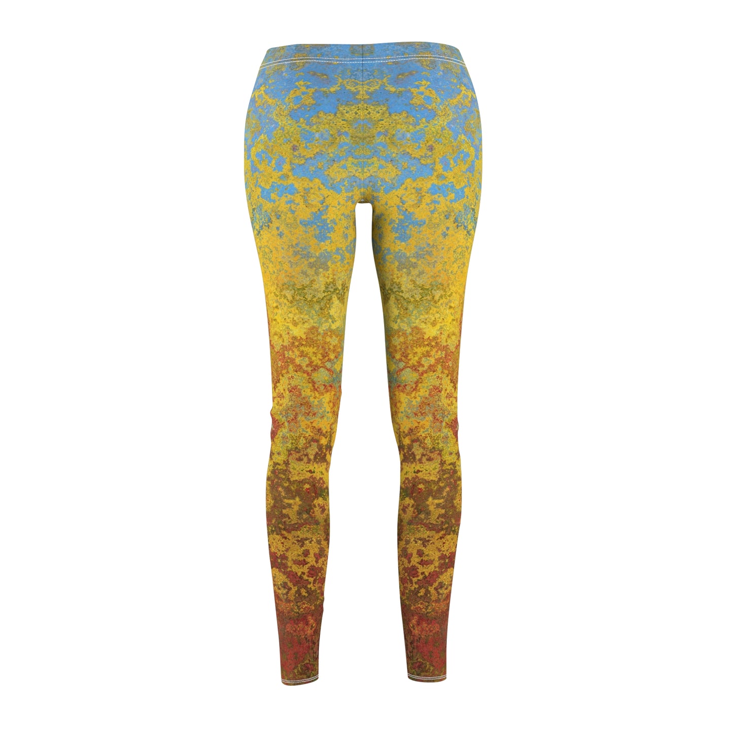 Gold and blue spots - Inovax Women's cut & sew Casual Leggings