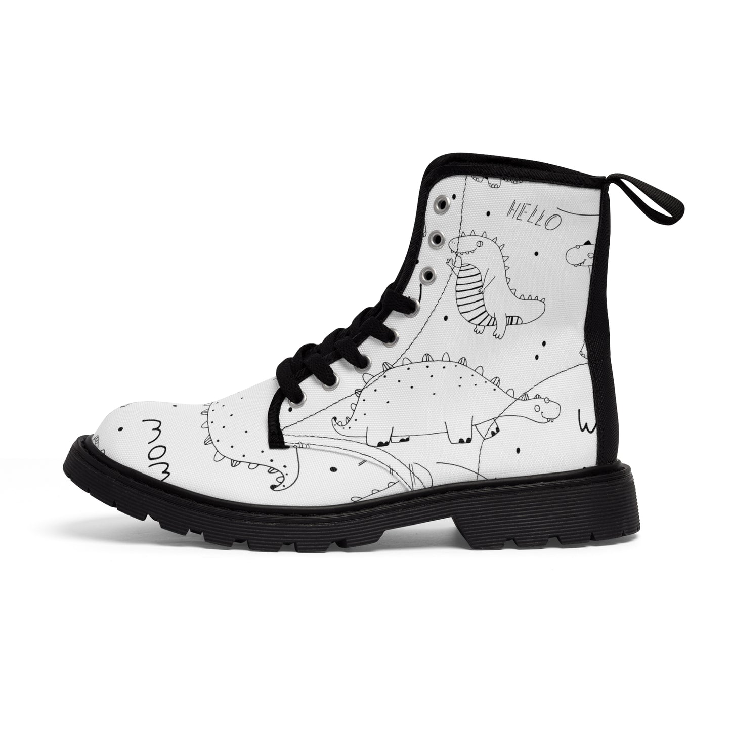 Doodle Dinosours - Inovax Men's Canvas Boots