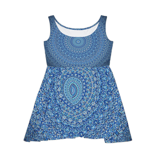 Mandala Azul - Vestido skater Inovax para mujer