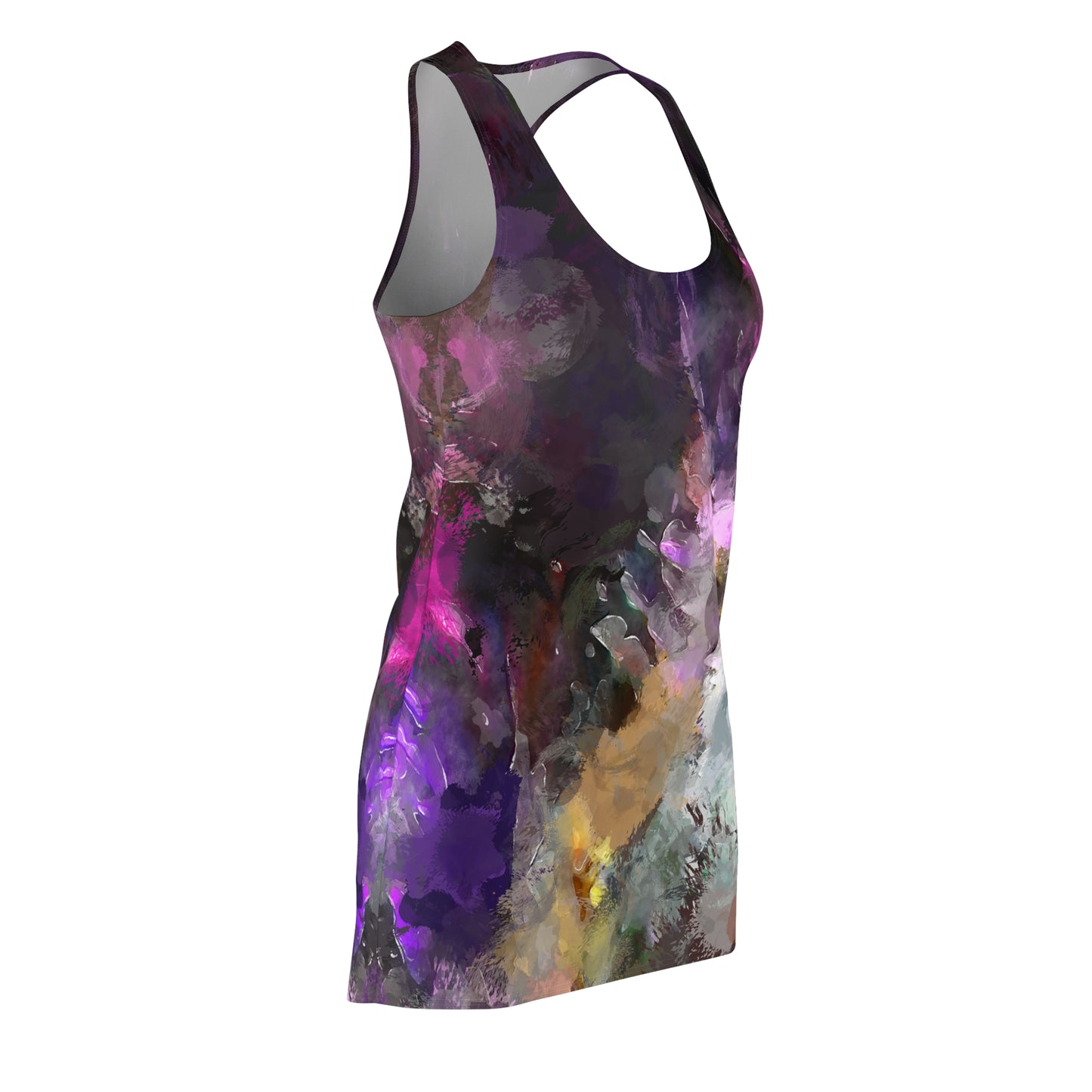 Purple Painting - Inovax Women's Cut & Sew Racerback Dress