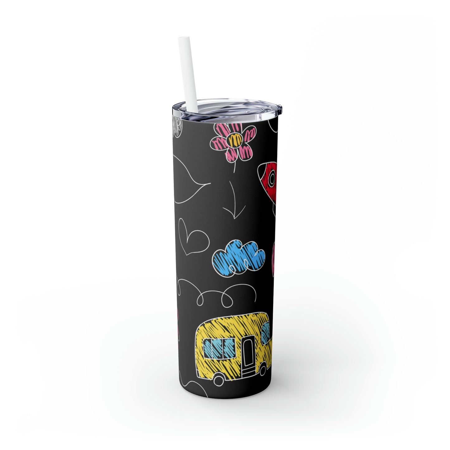 Kids Doodle Playground - Inovax Maars® Skinny Tumbler with Straw 20oz