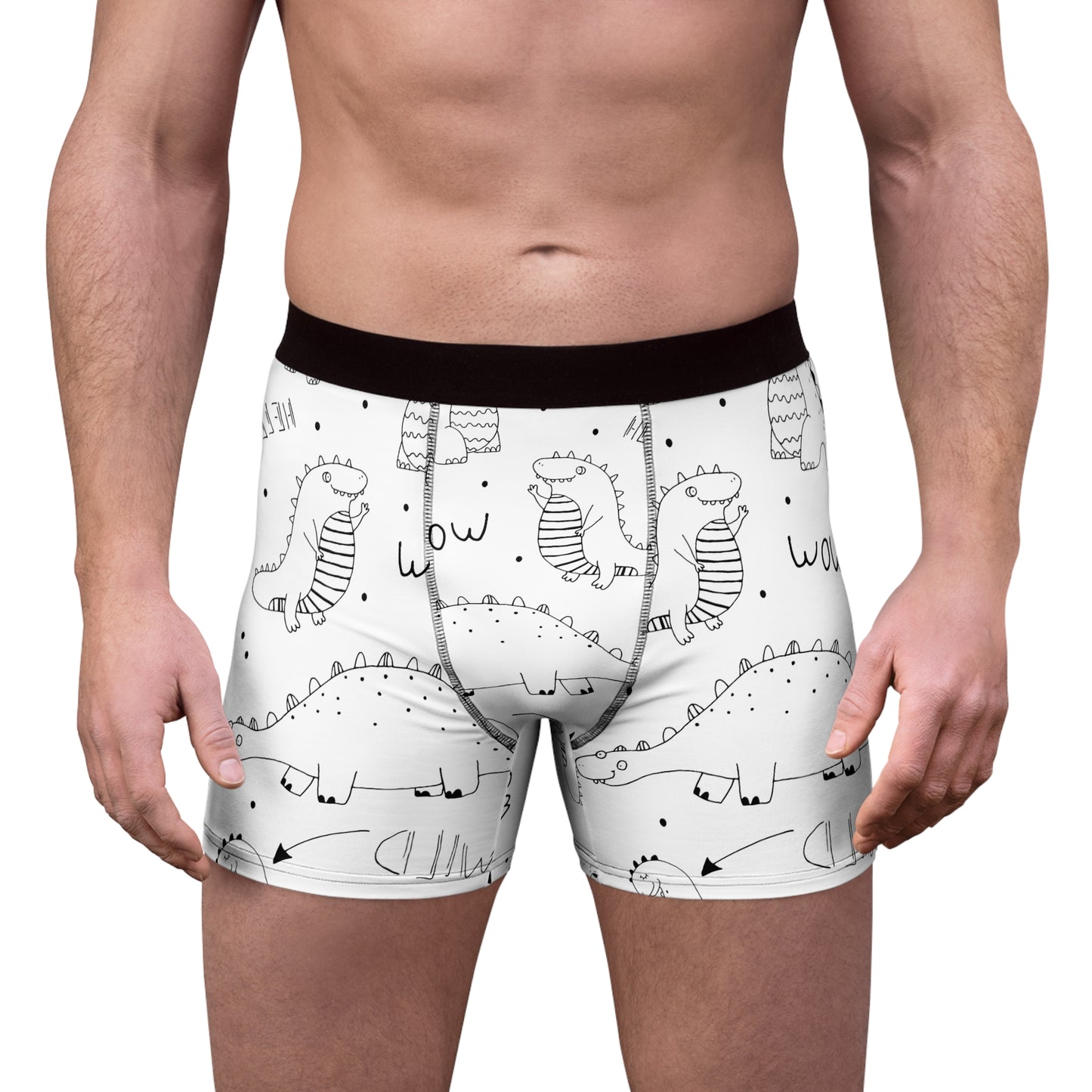 Doodle Dinosours - Calzoncillos tipo bóxer para hombre Inovax