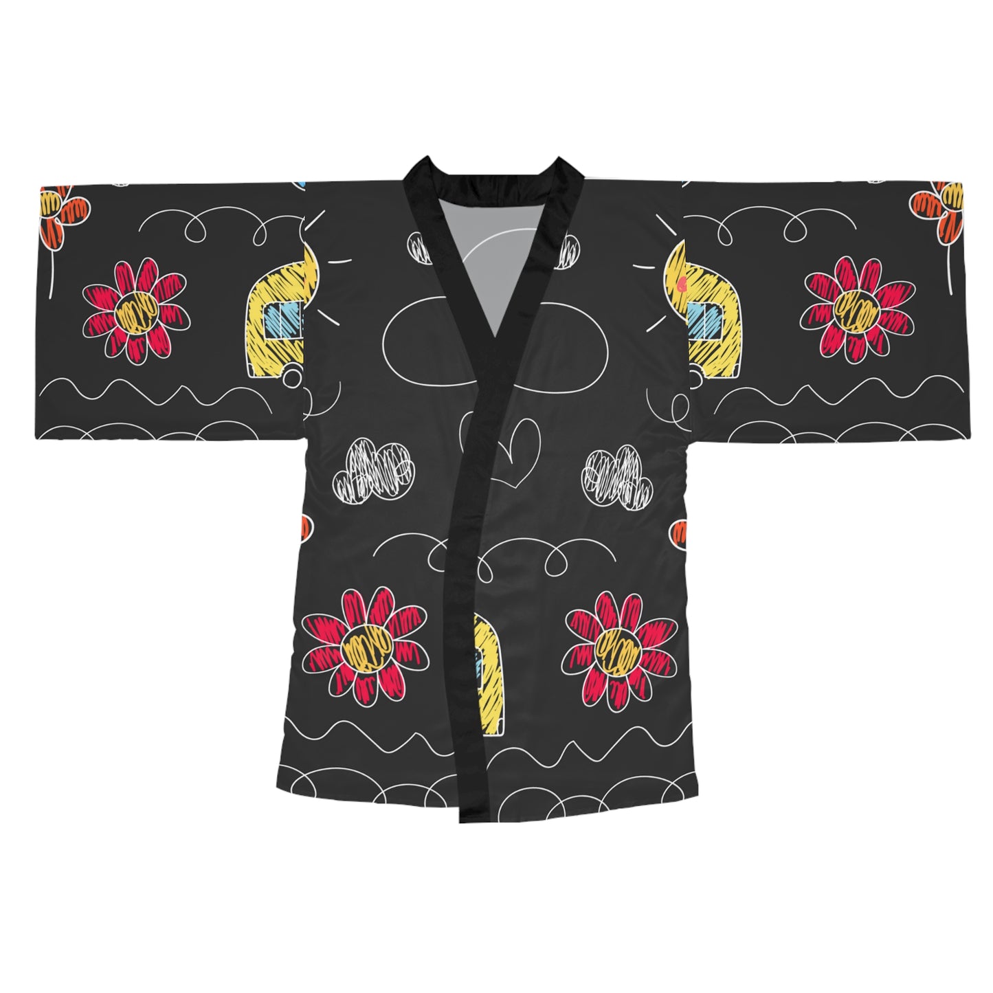 Kids Doodle Playground - Bata tipo kimono de manga larga Inovax