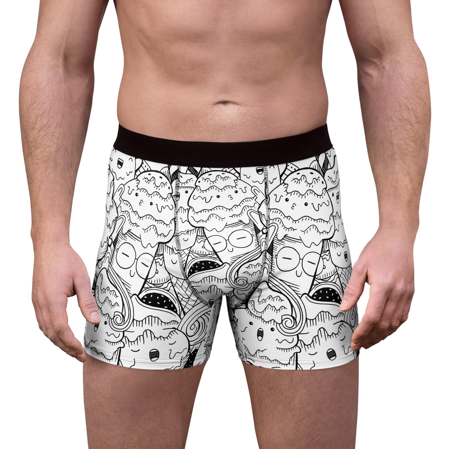 Doodle Icecream - Calzoncillos tipo bóxer para hombre Inovax