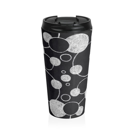 Black Dots - Inovax Stainless Steel Travel Mug