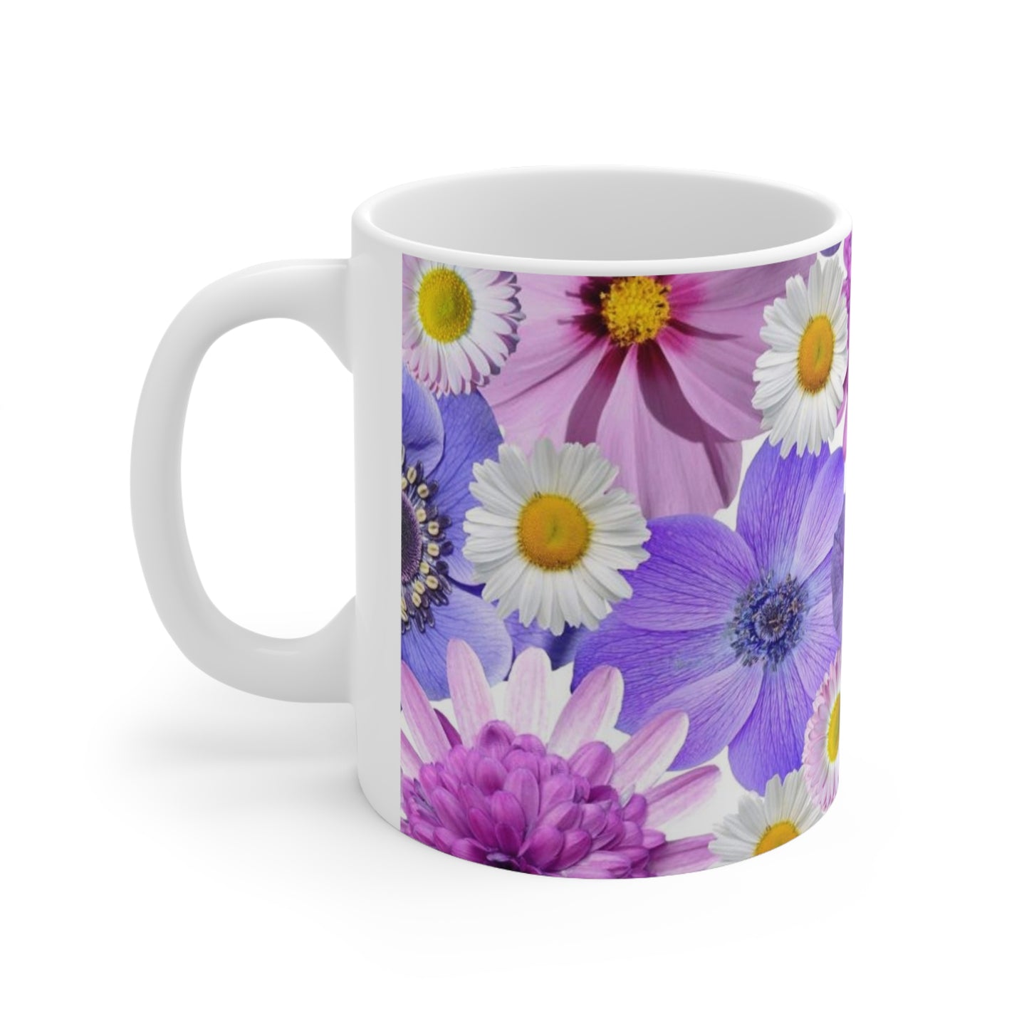 Purple Flowers - Inovax Ceramic Mug 11oz