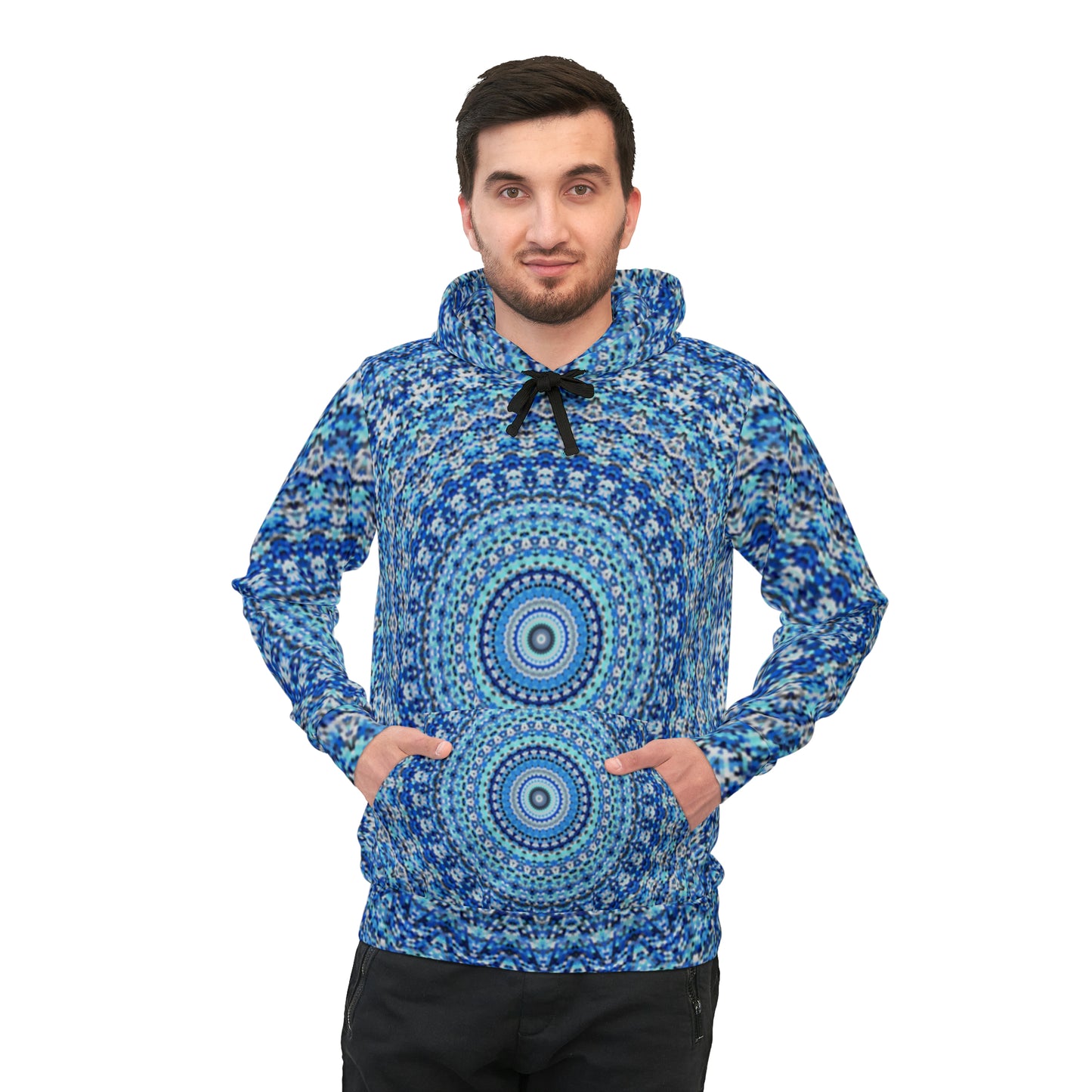 Mandala bleu - Sweat à capuche Inovax Athletic