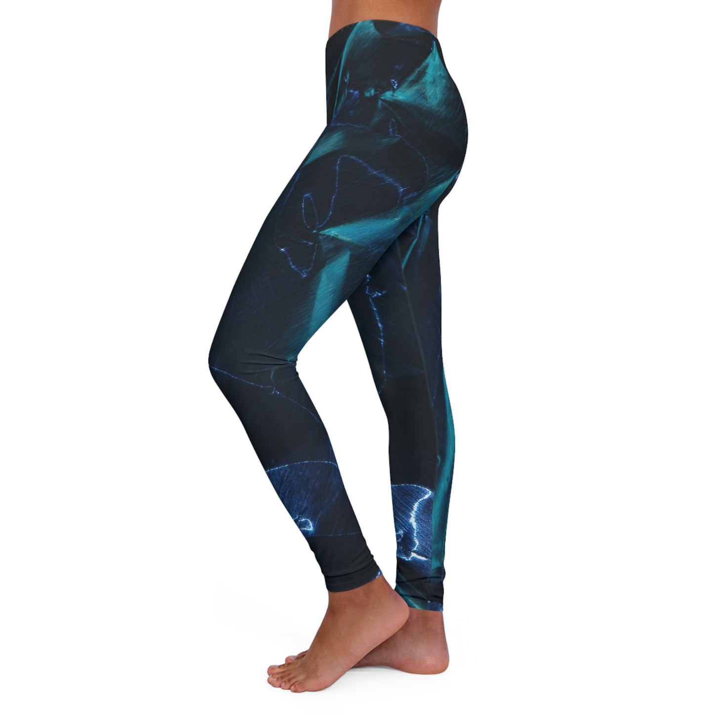 Azul Metálico - Leggings de spandex para mujer Inovax