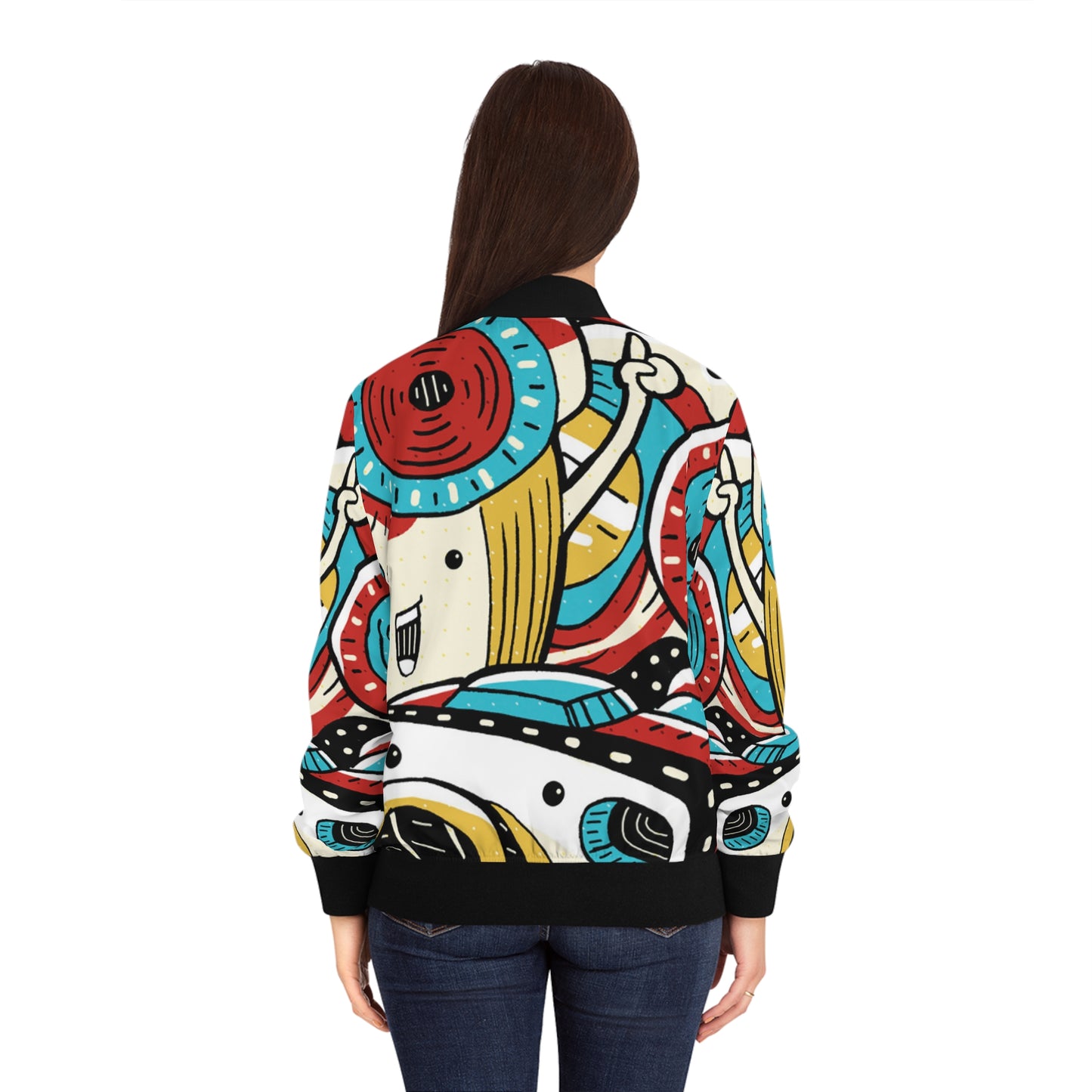 Doodle Photo Snap - Chaqueta bomber para mujer Inovax