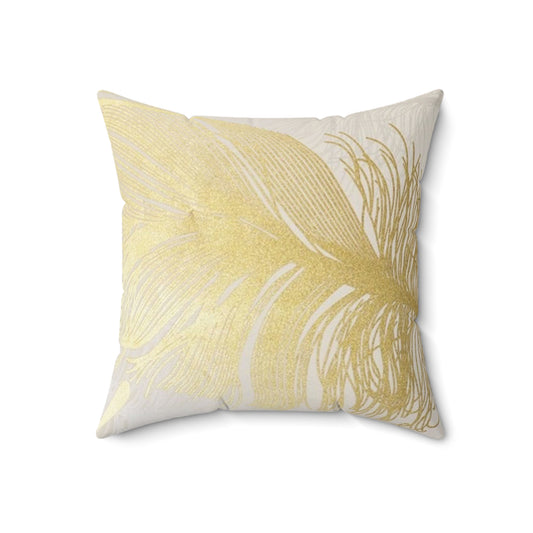 Golden Feathers - Inovax Spun Polyester Square Pillow