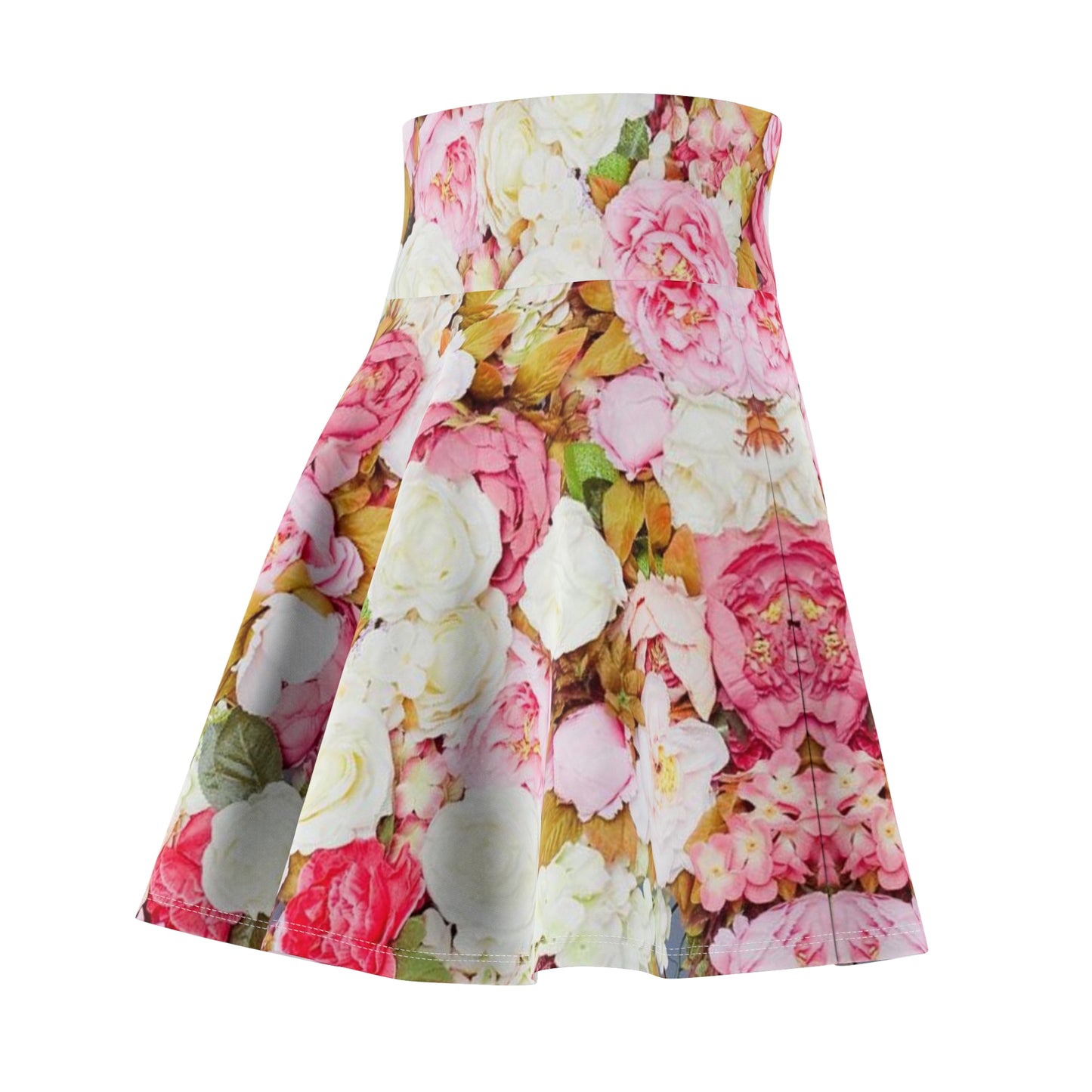 Pink Flowers - Inovax Woman's Skater Skirt