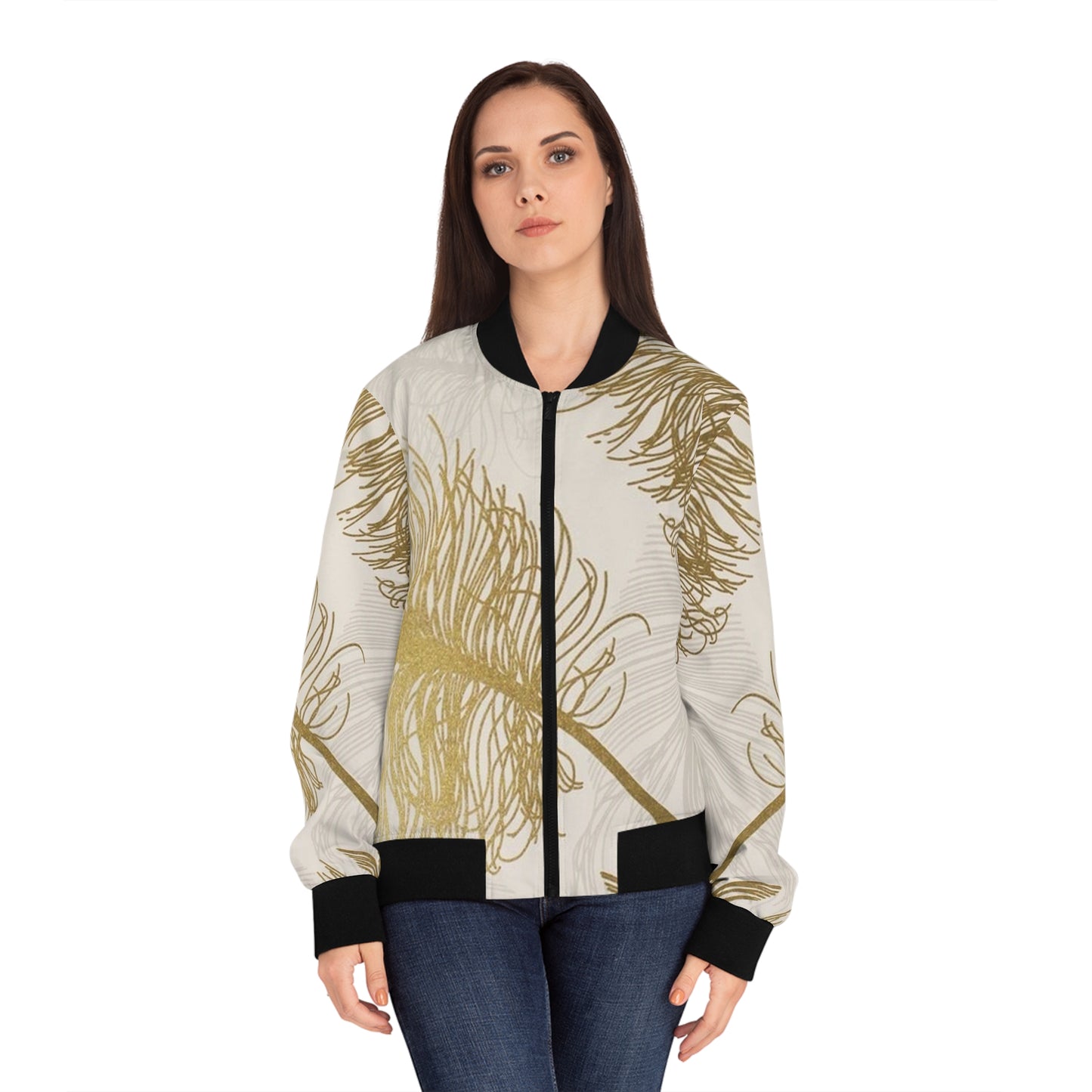 Plumes dorées - Blouson aviateur Inovax pour femme