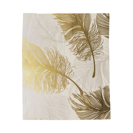 Golden Feathers - Inovax Velveteen Plush Blanket