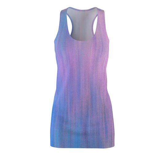 Blue & Purple Metalic - Inovax Women's Cut & Sew Racerback Dress