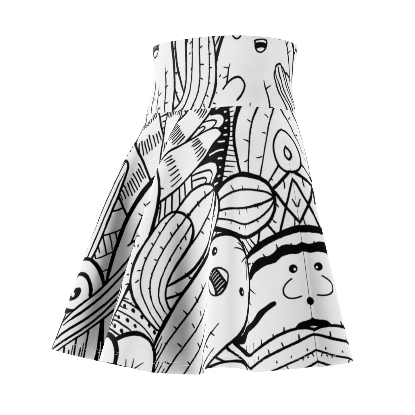 Doodle Cactus - Falda Skater Mujer Inovax