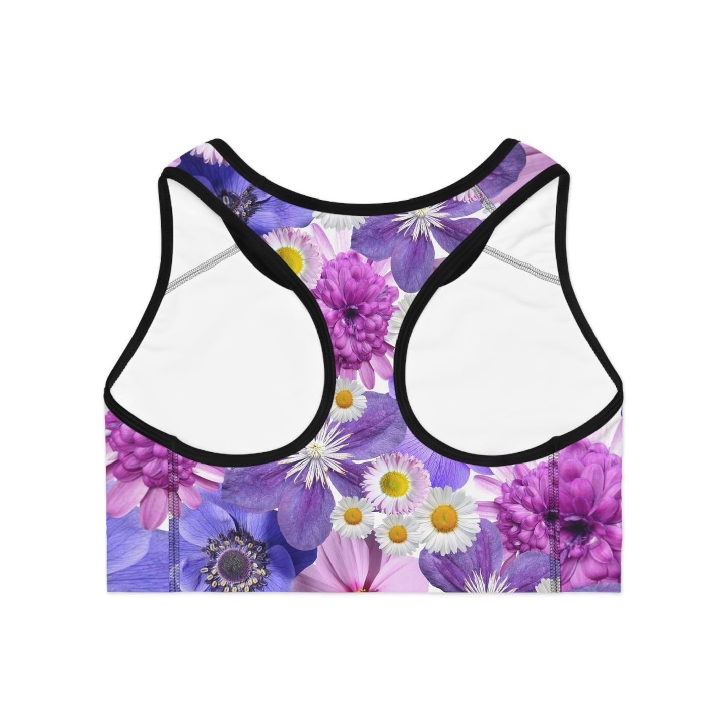 Purple Flowers - Inovax Sports Bra