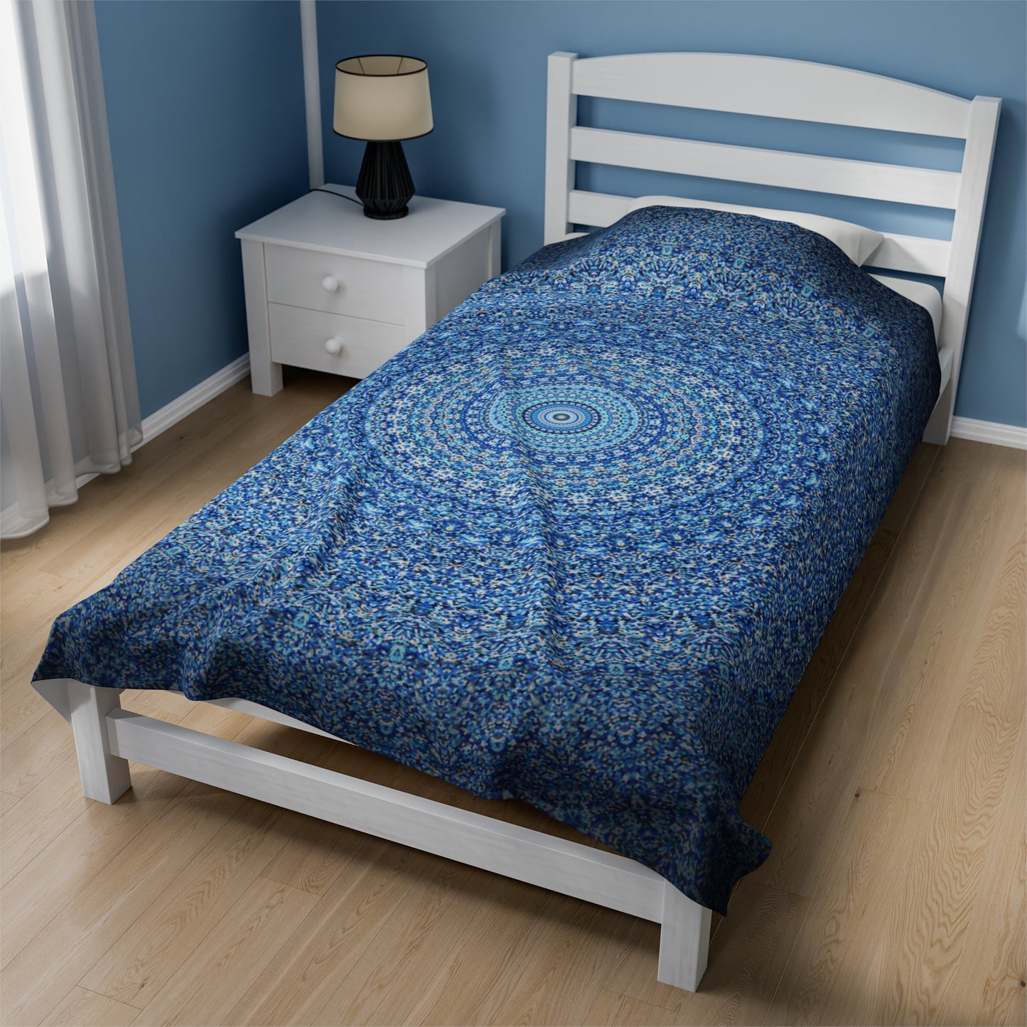 Blue Mandala - Inovax Velveteen Plush Blanket