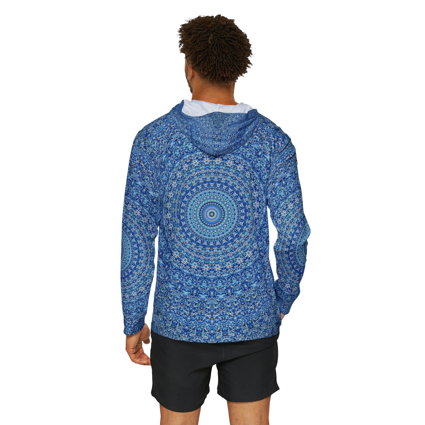 Blue Mandala - Sudadera con capucha deportiva de calentamiento para hombre