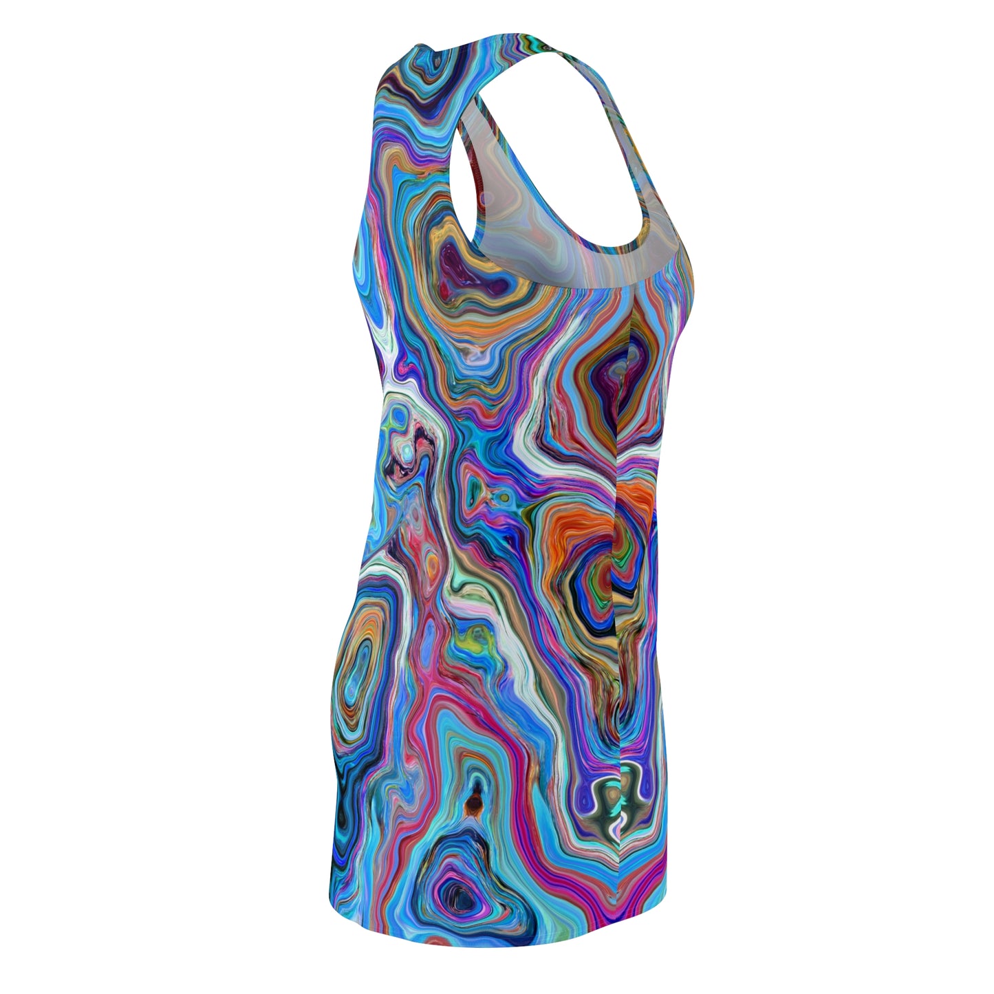 Trippy Liquid - Vestido con espalda cruzada cortado y cosido para mujer Inovax