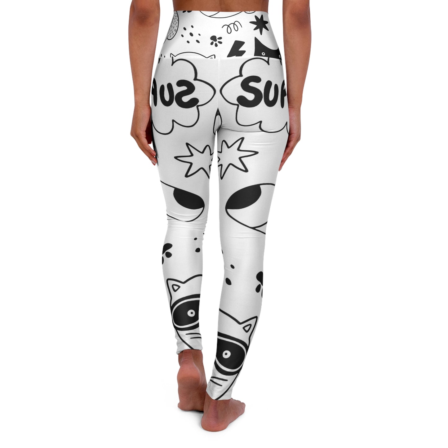 Doodle Dogs & Cats - Inovax High Waisted Yoga Leggings