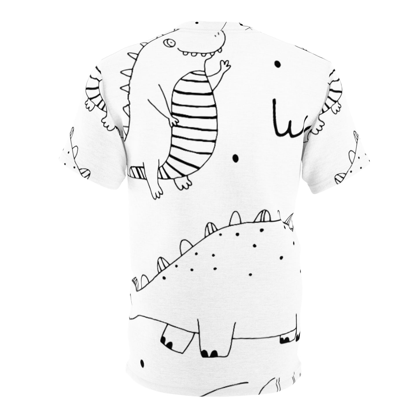 Doodle Dinosours - Camiseta unisex de corte y costura Inovax