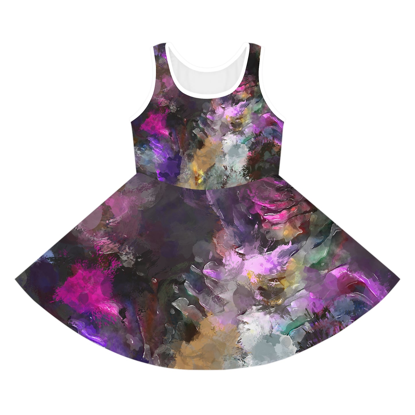 Purple Painting - Inovax Girl's Sleeveless Sundress