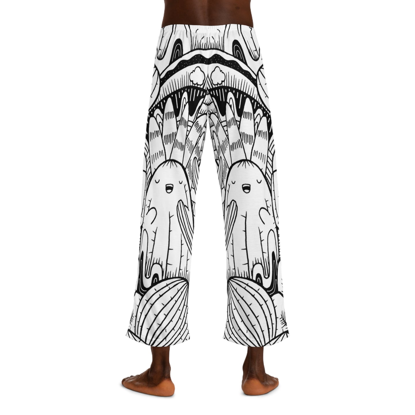 Doodle Cactus - Pantalones de pijama para hombre Inovax