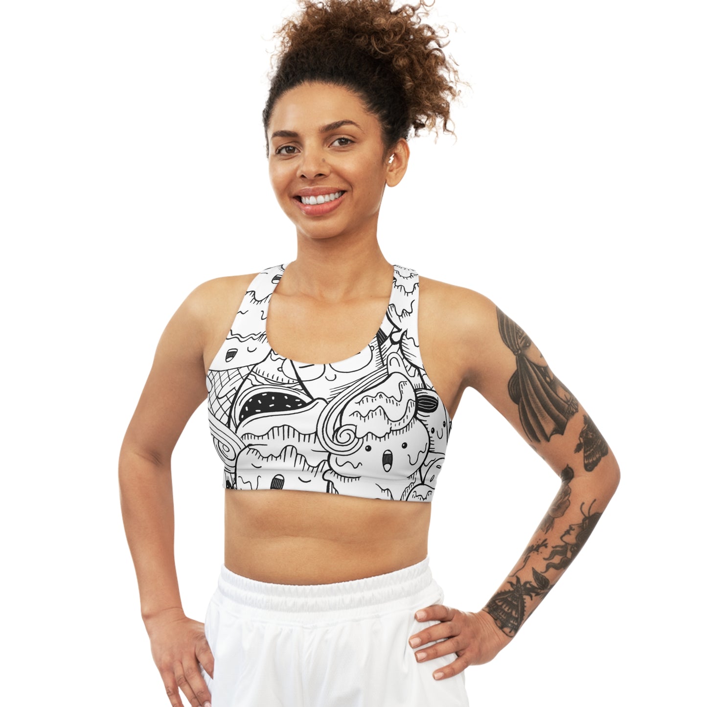 Doodle Icecream - Soutien-gorge de sport sans couture Inovax