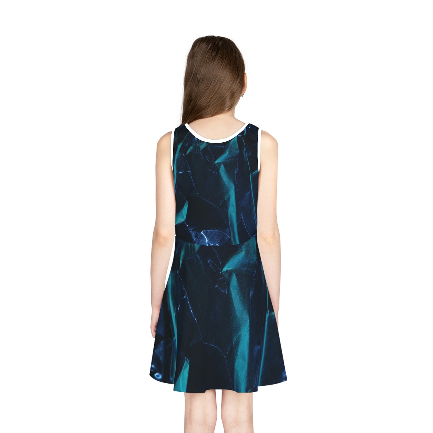 Blue Metalic - Inovax Girl's Sleeveless Sundress