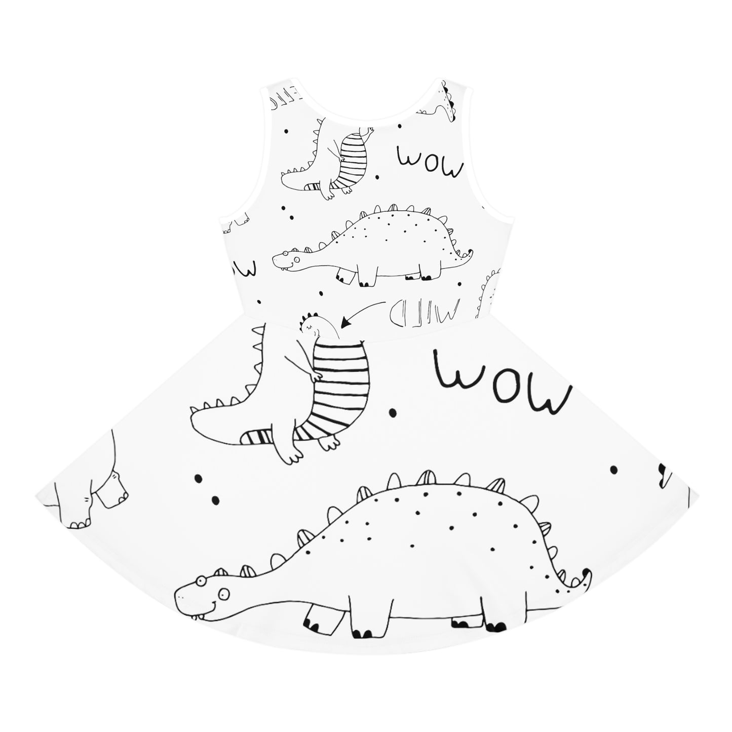 Doodle Dinosaures - Robe d'été sans manches Inovax pour fille