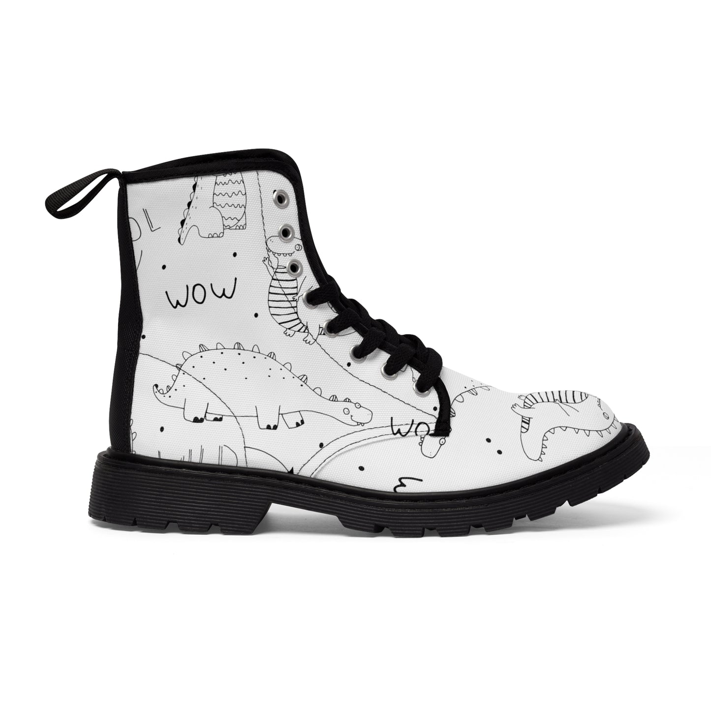 Doodle Dinosours - Inovax Men's Canvas Boots