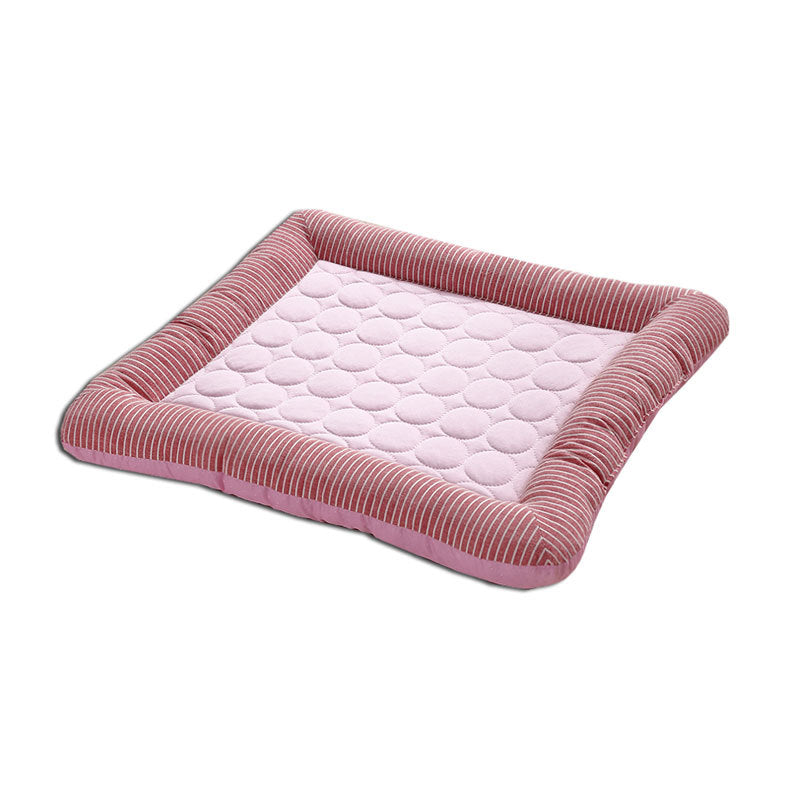 Coussin rafraîchissant pour animaux de compagnie, lit pour chiens, chats, chiots, chatons, tapis frais, couverture pour animaux de compagnie, matériau en soie glacée, doux pour dormir en été, rose, bleu, respirant