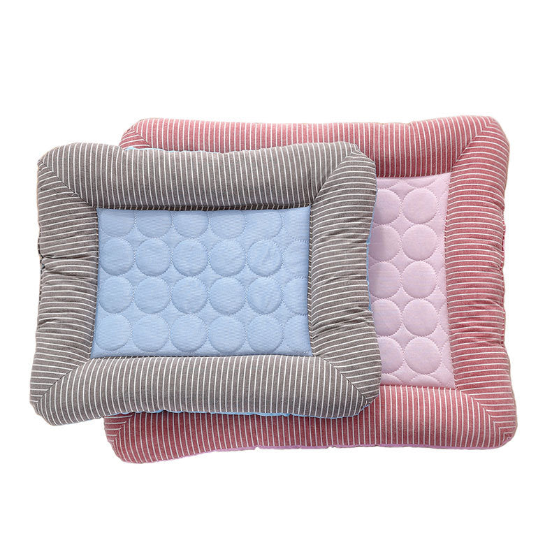 Coussin rafraîchissant pour animaux de compagnie, lit pour chiens, chats, chiots, chatons, tapis frais, couverture pour animaux de compagnie, matériau en soie glacée, doux pour dormir en été, rose, bleu, respirant