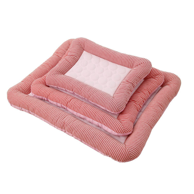 Coussin rafraîchissant pour animaux de compagnie, lit pour chiens, chats, chiots, chatons, tapis frais, couverture pour animaux de compagnie, matériau en soie glacée, doux pour dormir en été, rose, bleu, respirant