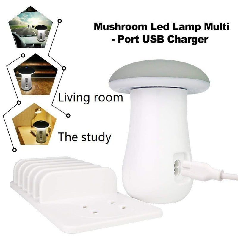 Lampe champignon multifonction 2 en 1, support de lampe LED, chargeur USB, fournitures de bureau et de maison