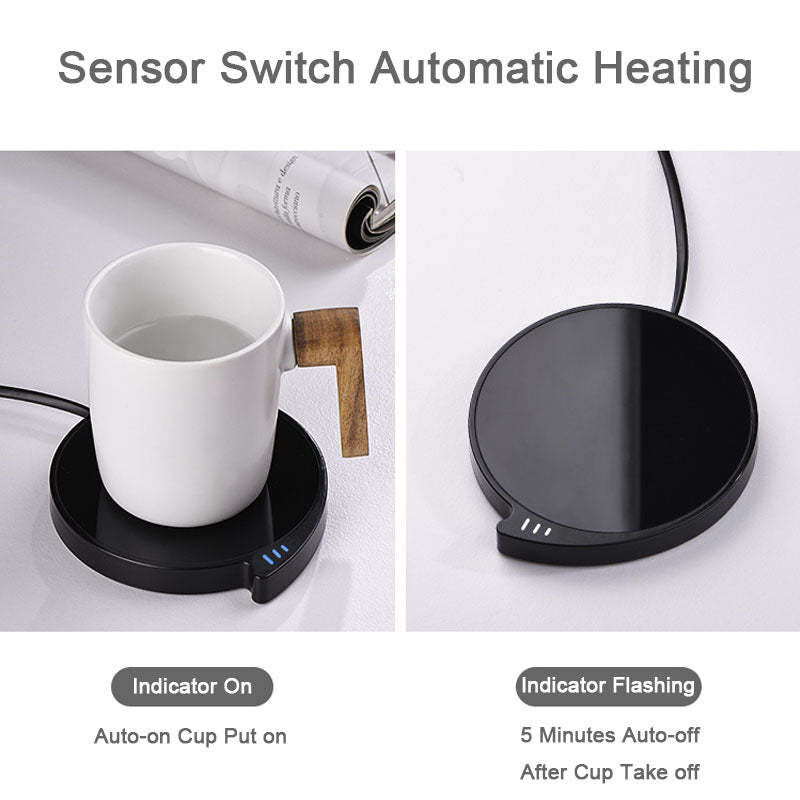 Tazón taza de café inteligente, calentador para oficina y hogar con almohadilla termostática resistente al agua de tres temperaturas