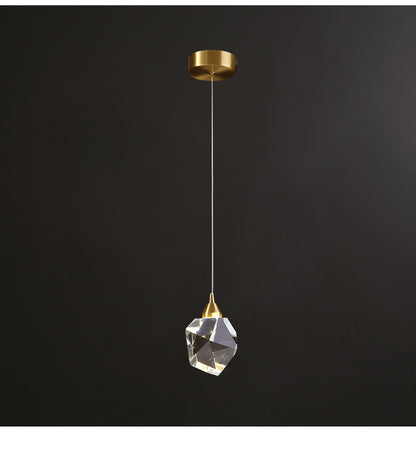 Lustre en cristal de luxe tout en cuivre, lustre minimaliste moderne à trois têtes pour restaurant